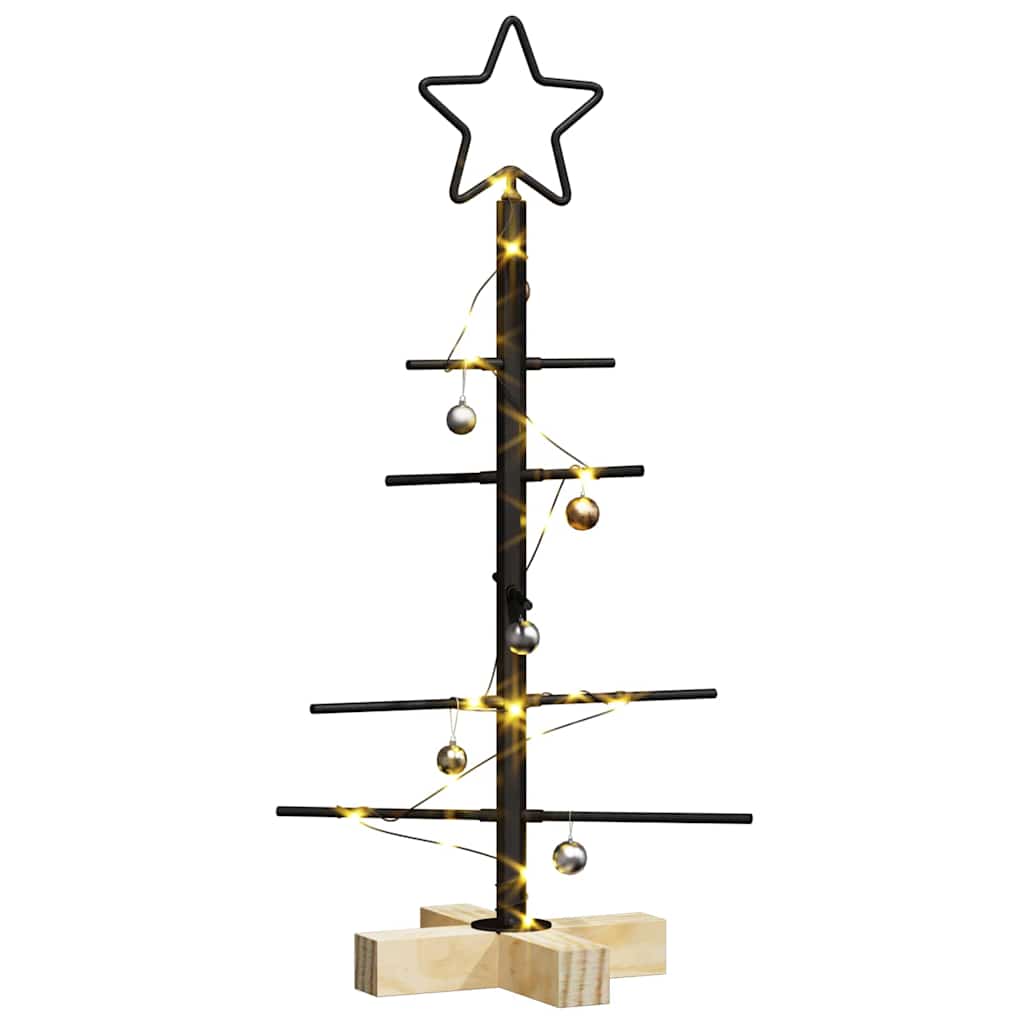 Metal Christmas tree with stand Black 59.5 cm