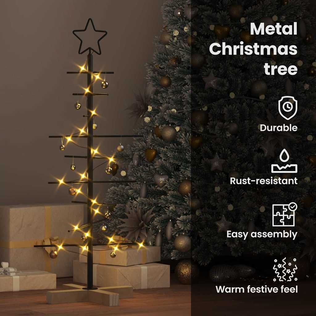 Metalinis Kalėdų medis s stovu Juoda 89 cm
