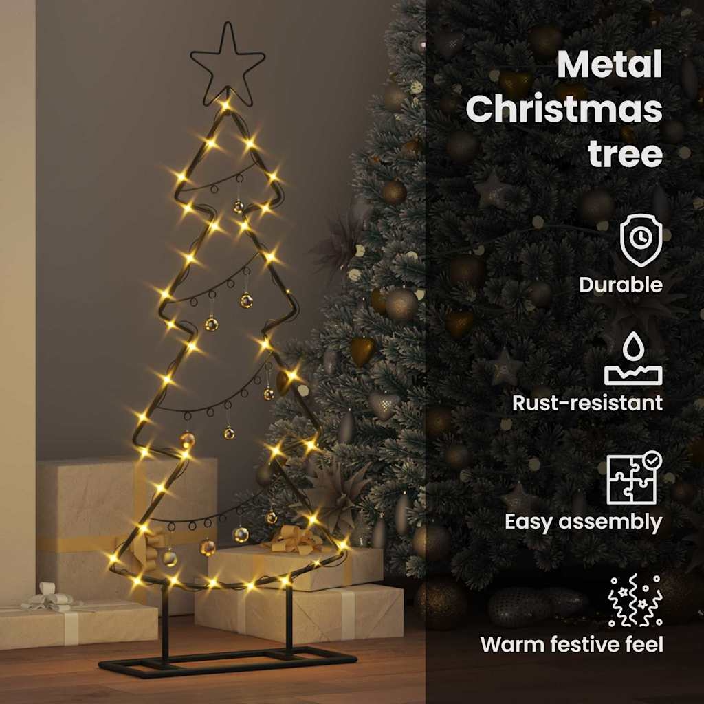 Metalinis Kalėdų medis s stovu Juoda 90,5 cm Plienas