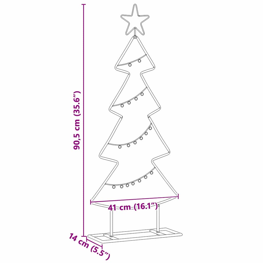 Metalinis Kalėdų medis s stovu Juoda 90,5 cm Plienas