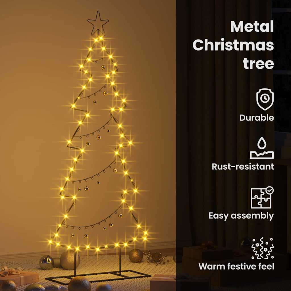 Metalinis Kalėdų medis s stovu Juoda 150 cm Plienas