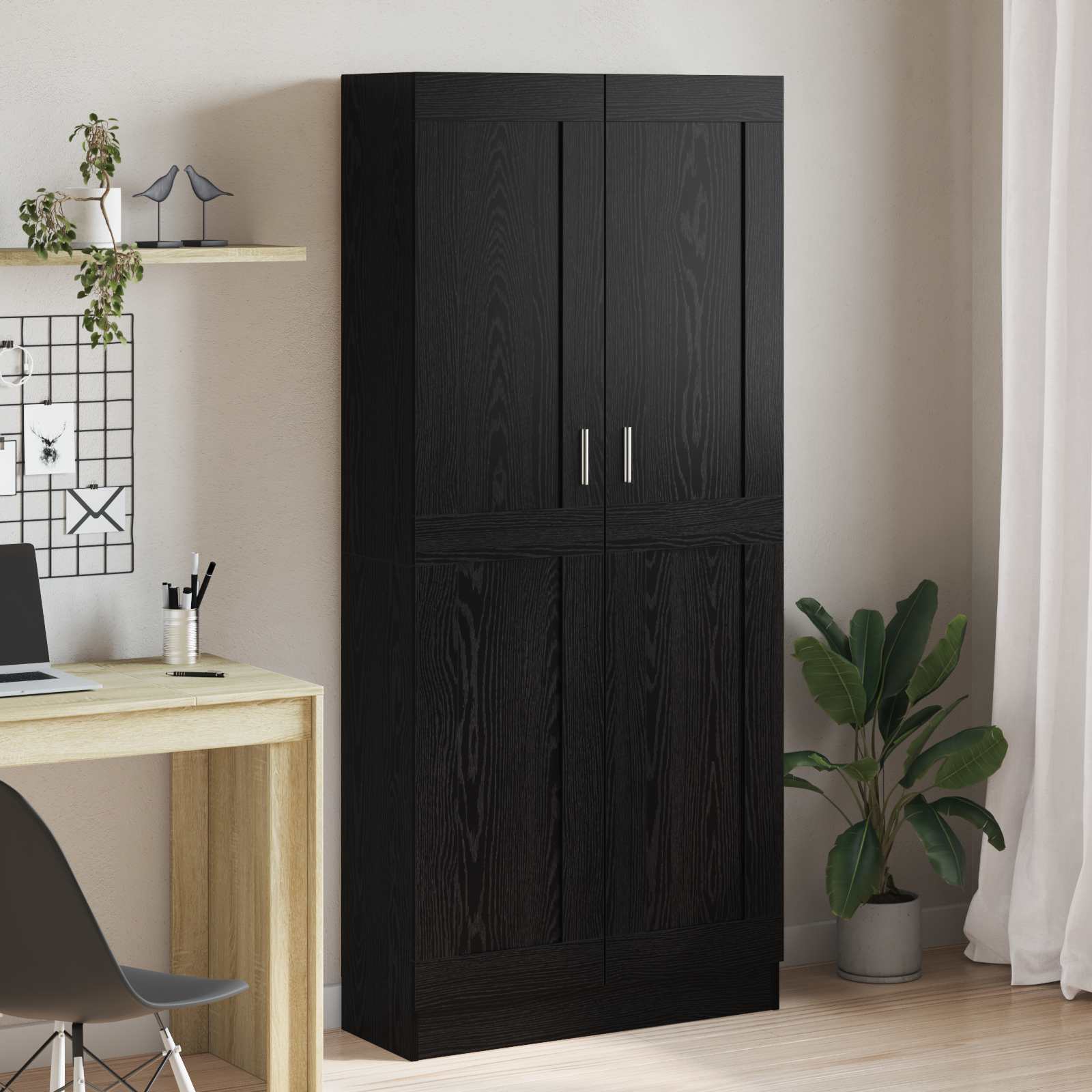 Grāmatu plaukts melns ozols 82.5 x 30.5 x 185 cm Inženierijas koks