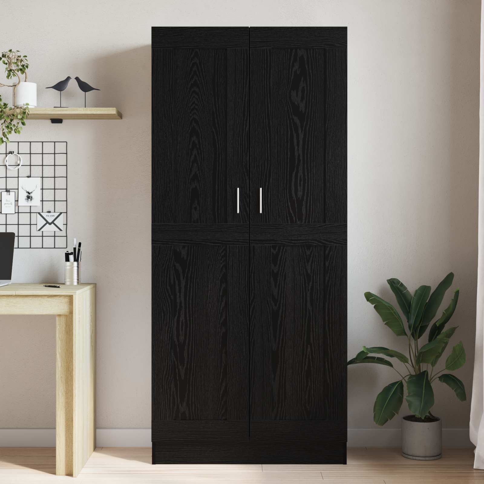 Grāmatu plaukts melns ozols 82.5 x 30.5 x 185 cm Inženierijas koks