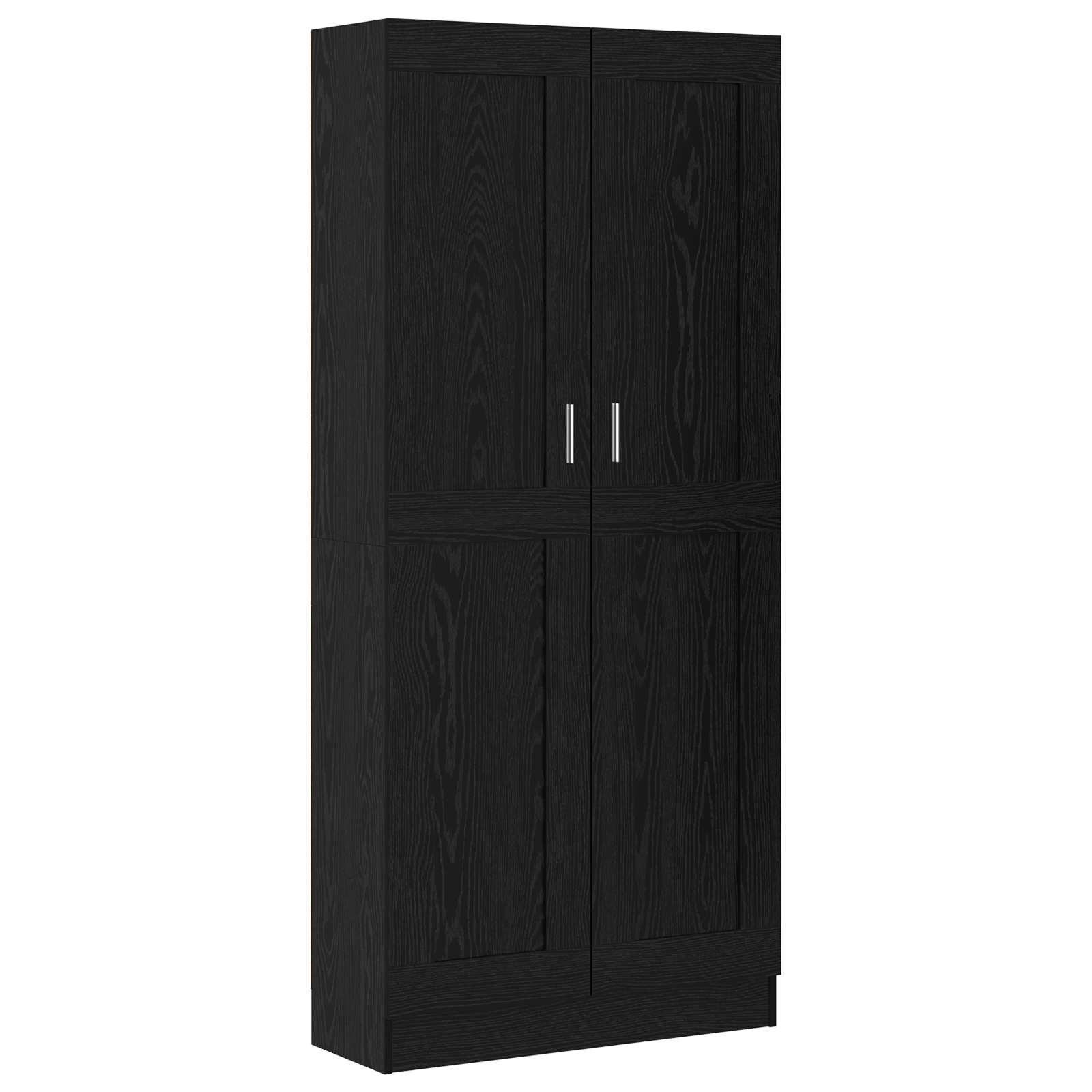 Grāmatu plaukts melns ozols 82.5 x 30.5 x 185 cm Inženierijas koks
