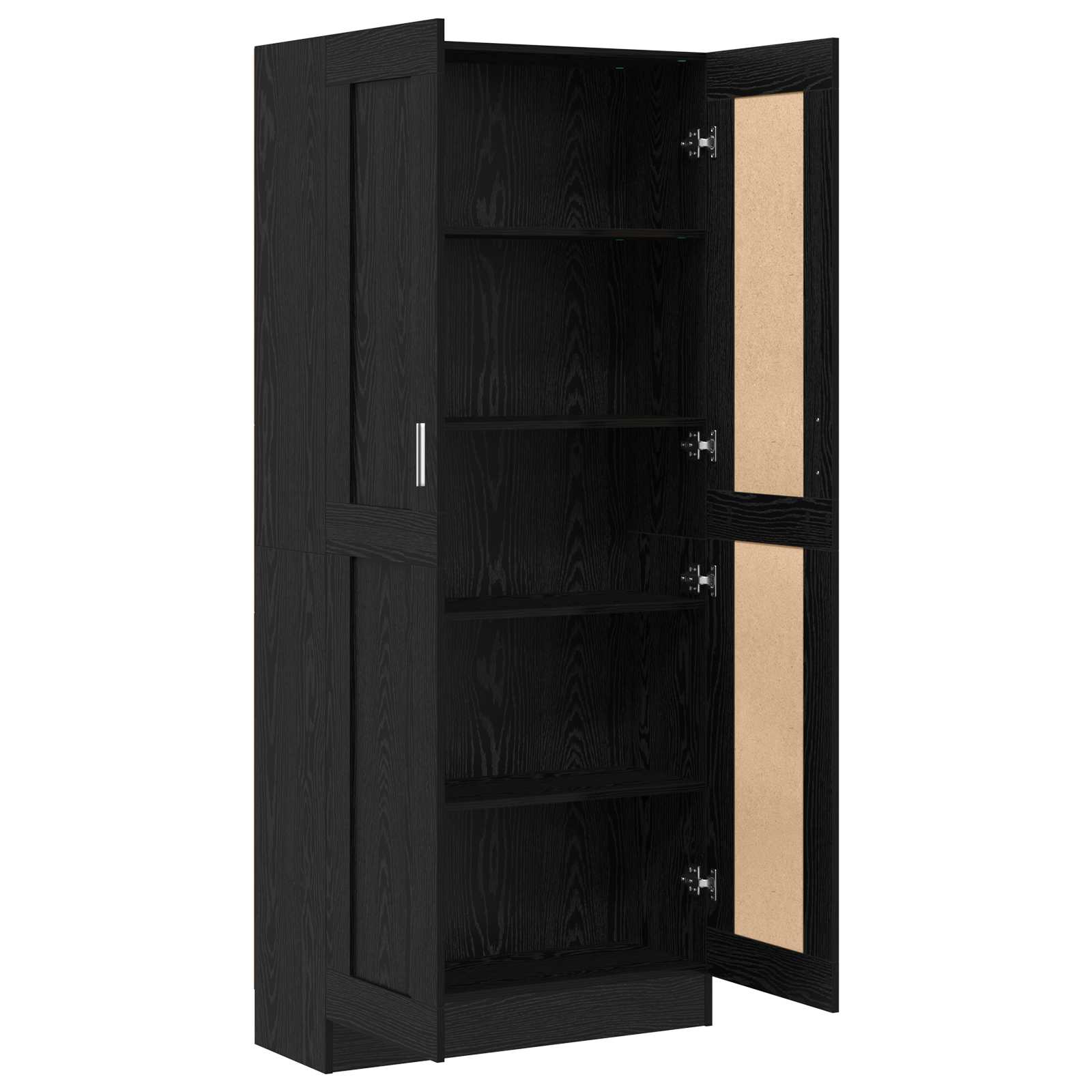 Grāmatu plaukts melns ozols 82.5 x 30.5 x 185 cm Inženierijas koks