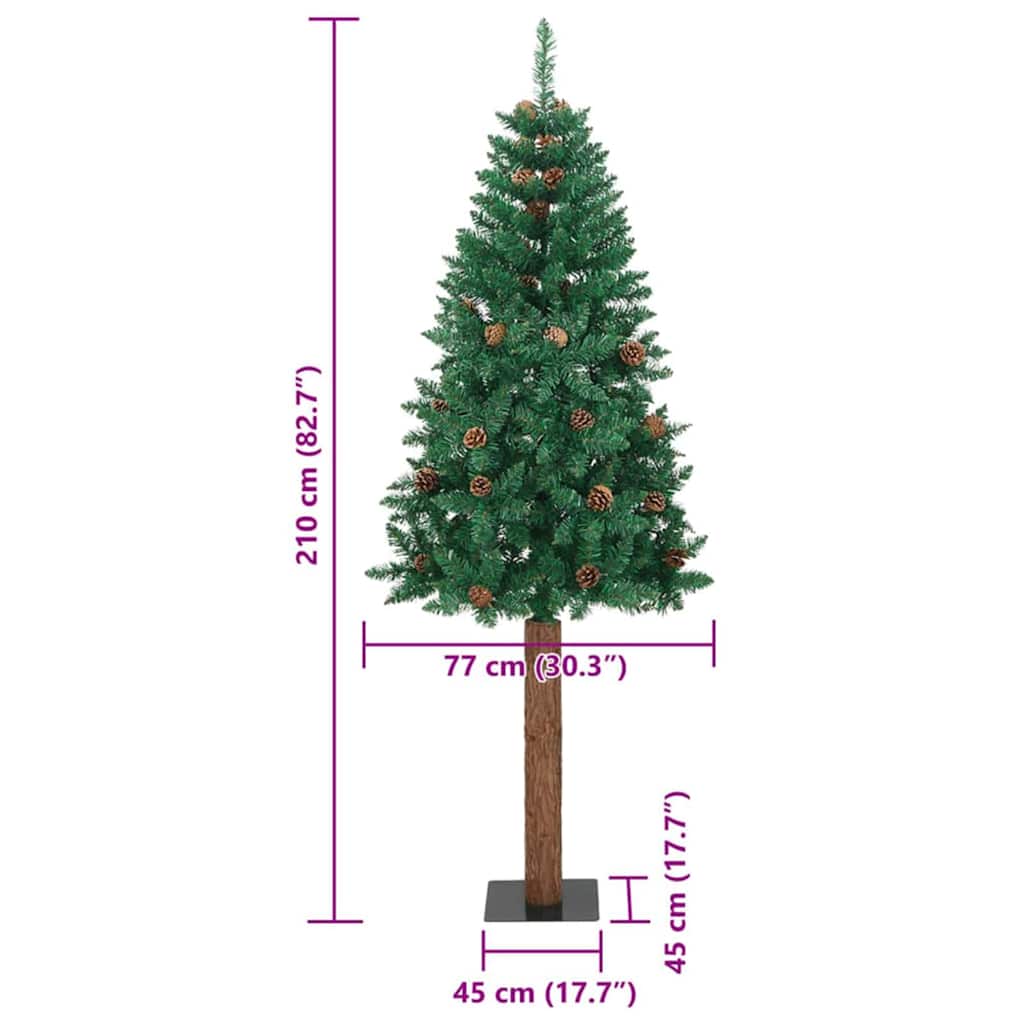 Lieknas Kalėdų eglutė Žalia 210 cm PVC ir kietasis pušų medis