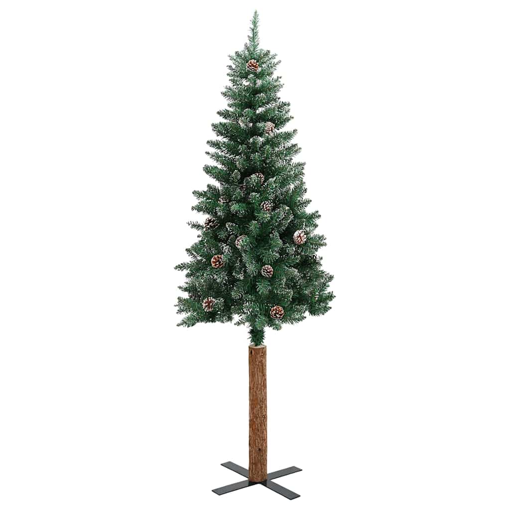 Slim Christmas tree HORIZON PINE, with 150 LED stand, Green and white, 150 cm.