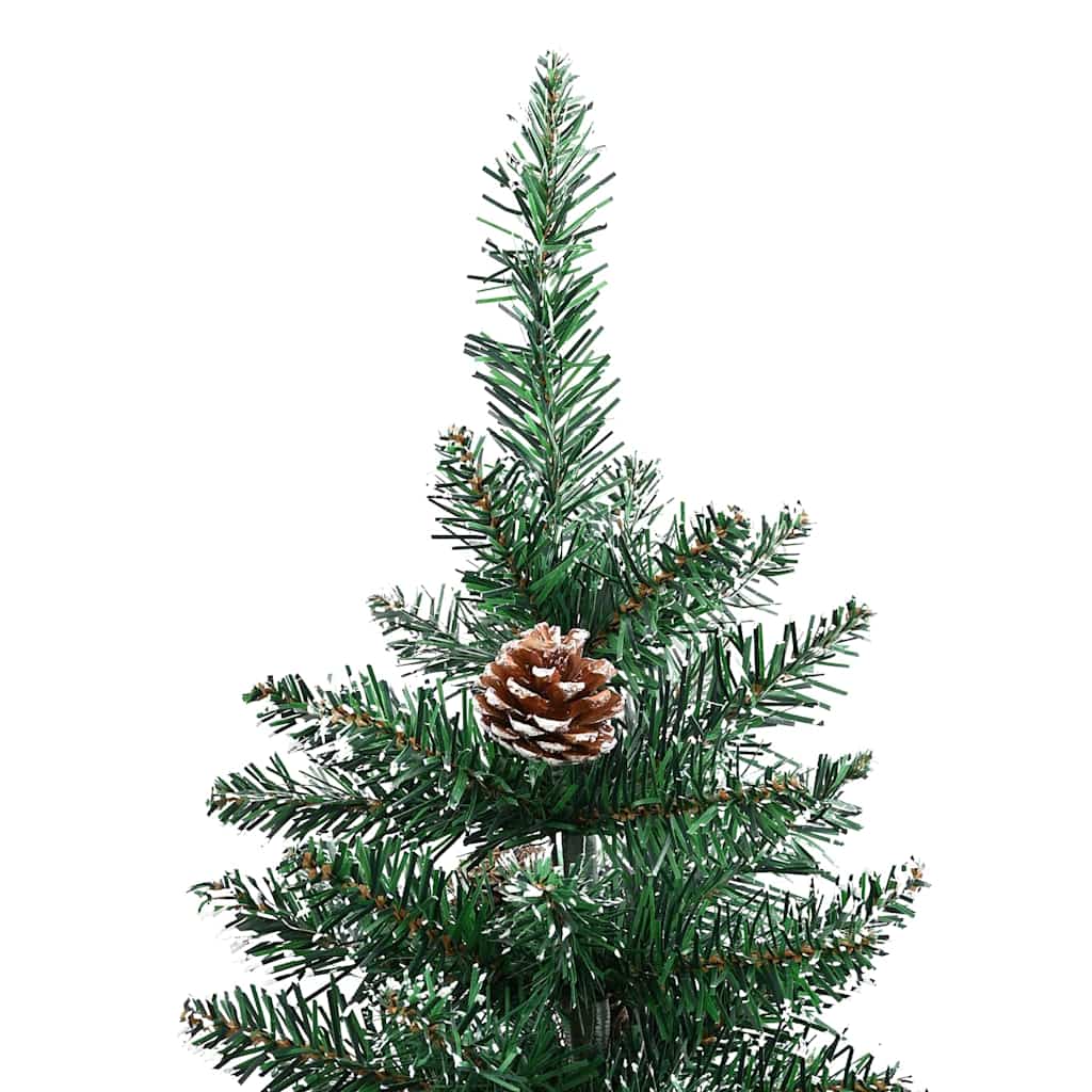 Slim Christmas tree HORIZON PINE, with 150 LED stand, Green and white, 150 cm.