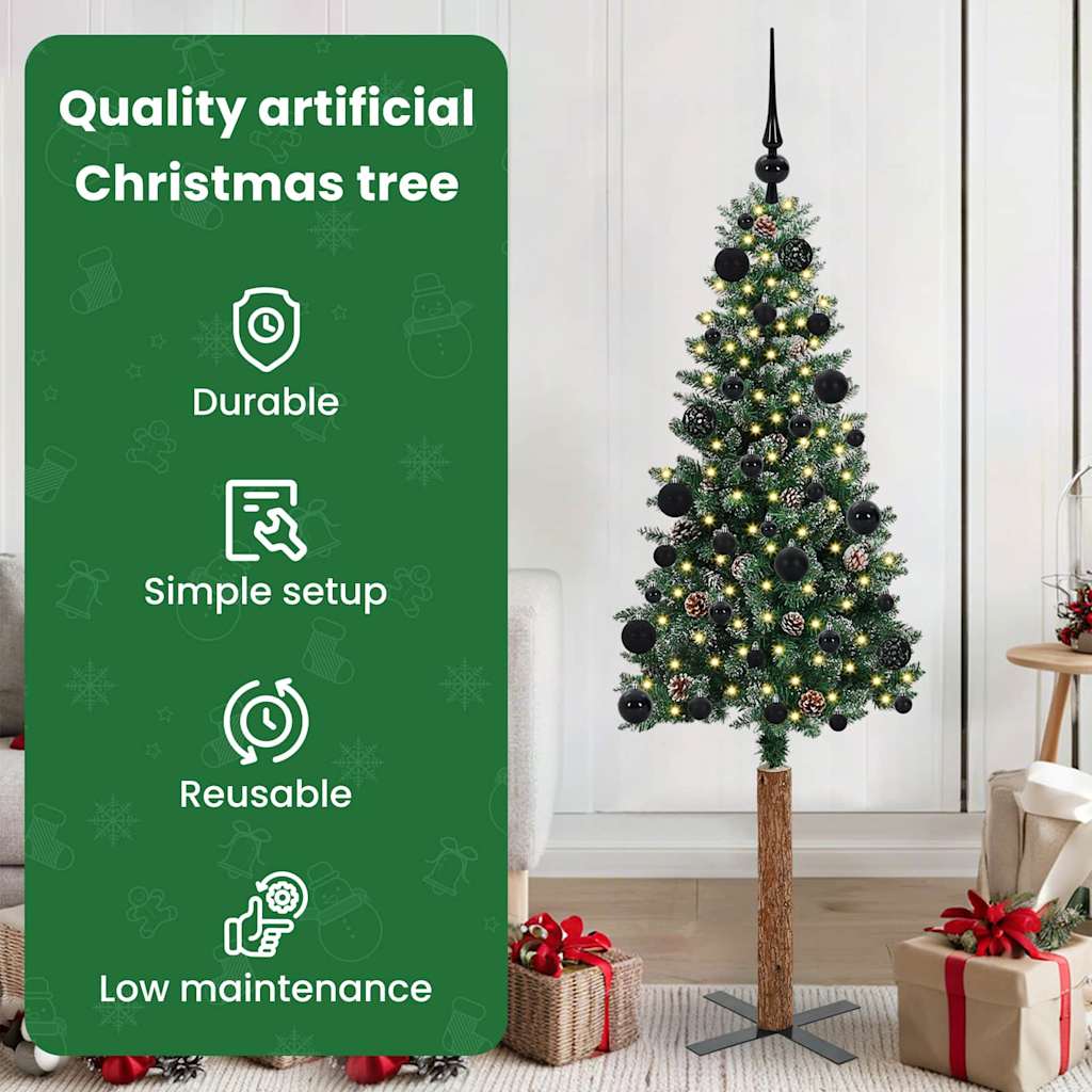 Lieknas Kalėdų eglutė HORIZON PINE, su 150 LED stovu Žalia ir balta 150 cm.