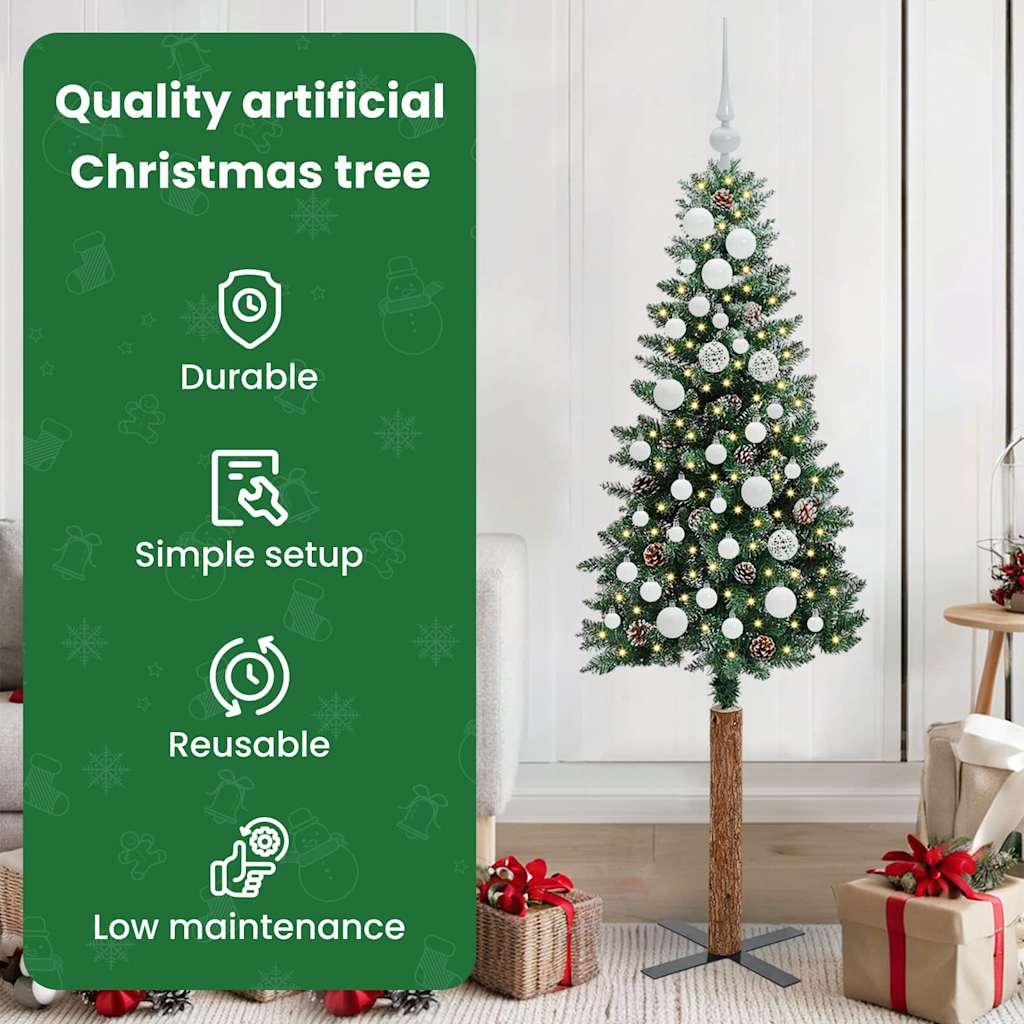 Lieknas Kalėdų eglutė HORIZON PINE, su 150 LED stovu Žalia ir balta 150 cm.