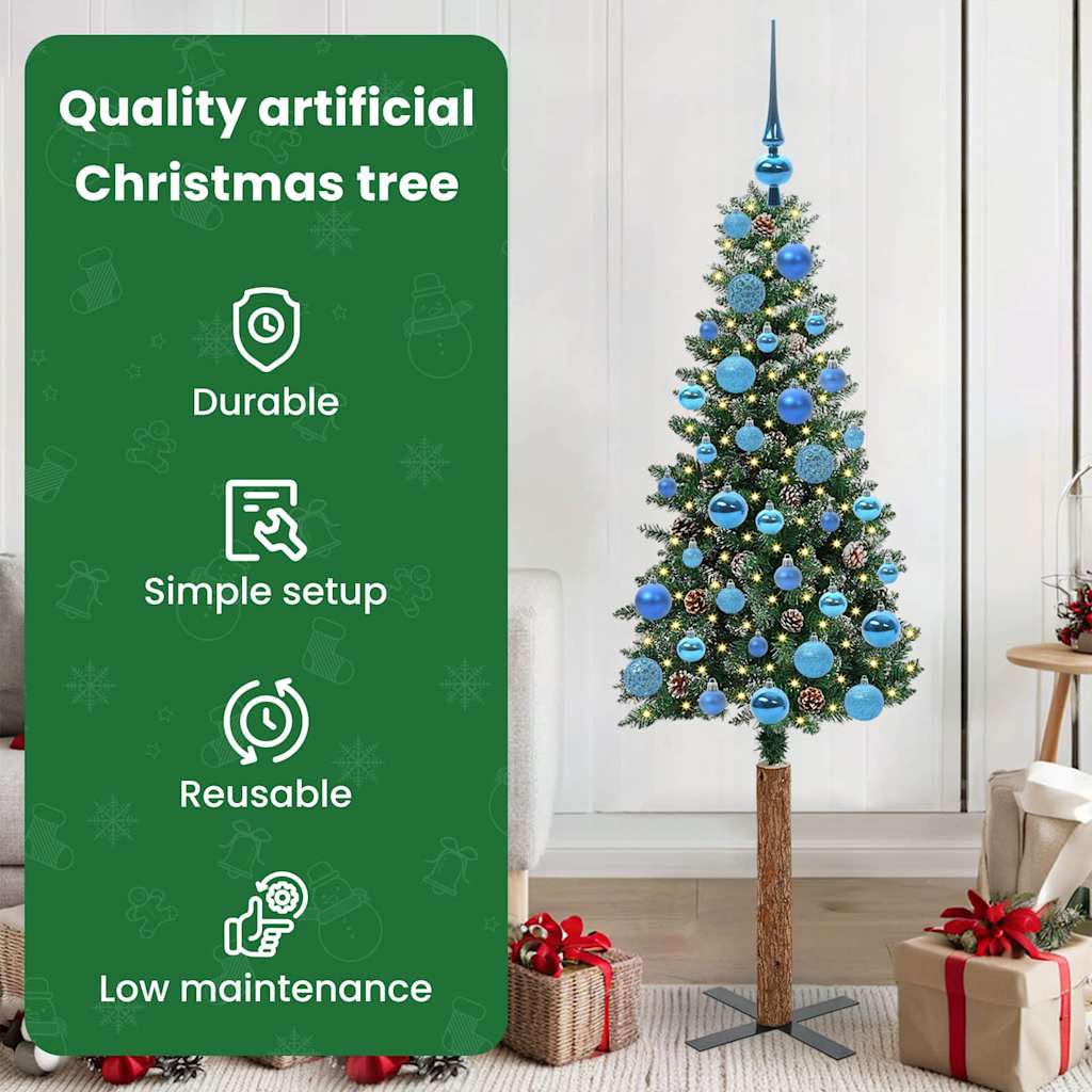 Lieknas Kalėdų eglutė HORIZON PINE, su 150 LED stovu Žalia ir balta 150 cm.