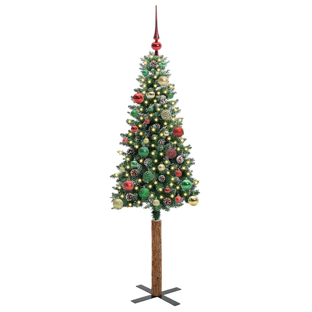 Slim Christmas Tree Green 150 cm PVC and Hard Pine