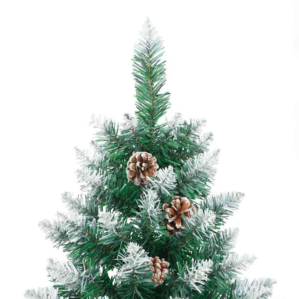 Slim Christmas Tree Green 180 cm PVC and Hard Pine