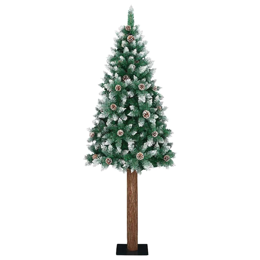 Slim Christmas Tree Green 180 cm PVC and Hard Pine