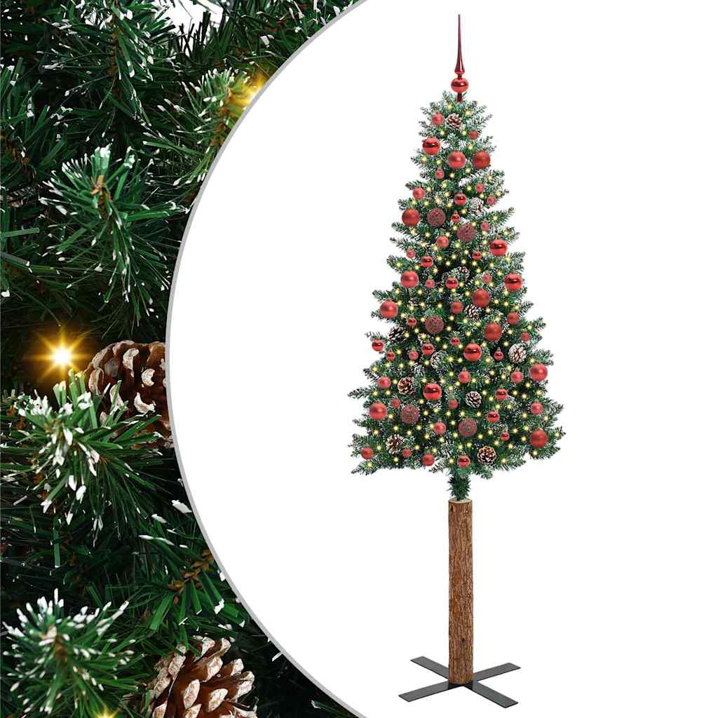 Lieknas Kalėdų eglutė BOREAL MEADOW, su 300 LED stovu Žalia ir balta 180 cm.