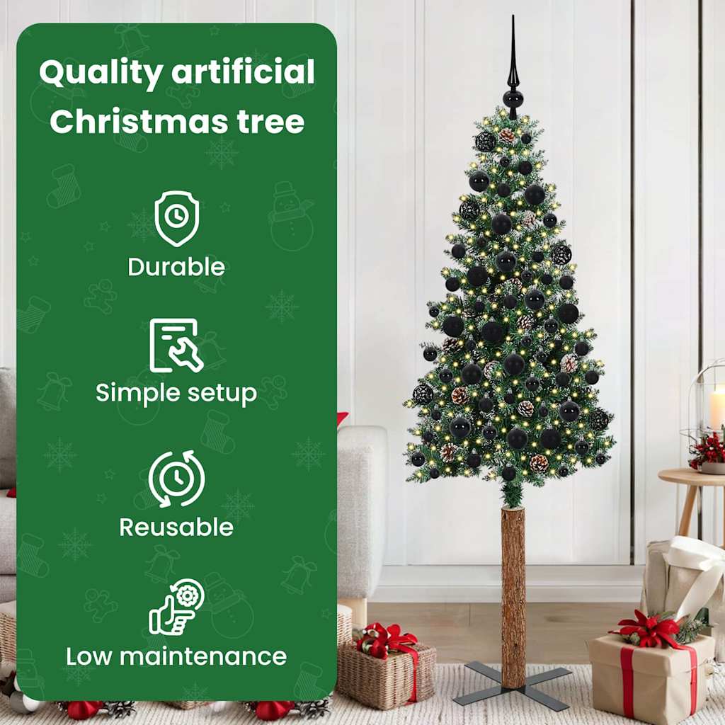 Lieknas Kalėdų eglutė BOREAL MEADOW, su 300 LED stovu Žalia ir balta 180 cm.