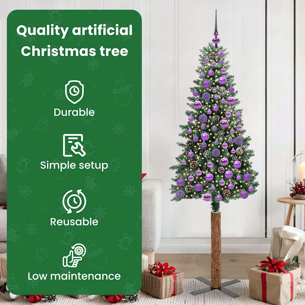 Lieknas Kalėdų eglutė BOREAL MEADOW, su 300 LED stovu Žalia ir balta 180 cm.