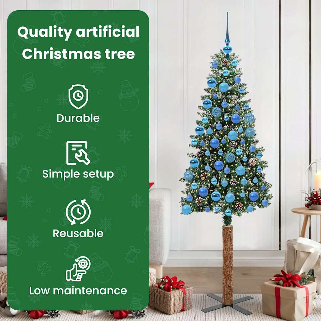Lieknas Kalėdų eglutė BOREAL MEADOW, su 300 LED stovu Žalia ir balta 180 cm.