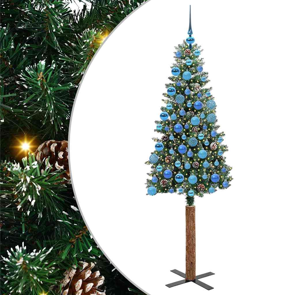 Slaida Ziemassvētku eglīte BOREAL MEADOW, ar 300 LED statīvu, zaļa un balta, 180 cm.
