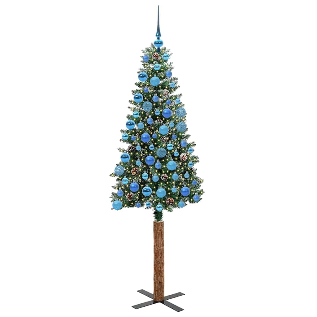 Slaida Ziemassvētku eglīte BOREAL MEADOW, ar 300 LED statīvu, zaļa un balta, 180 cm.
