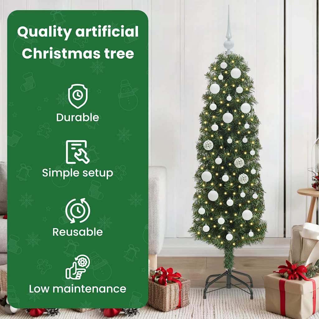 Mākslīgā Ziemassvētku eglīte zaļa 150 cm PVC, tērauds un plastmasa