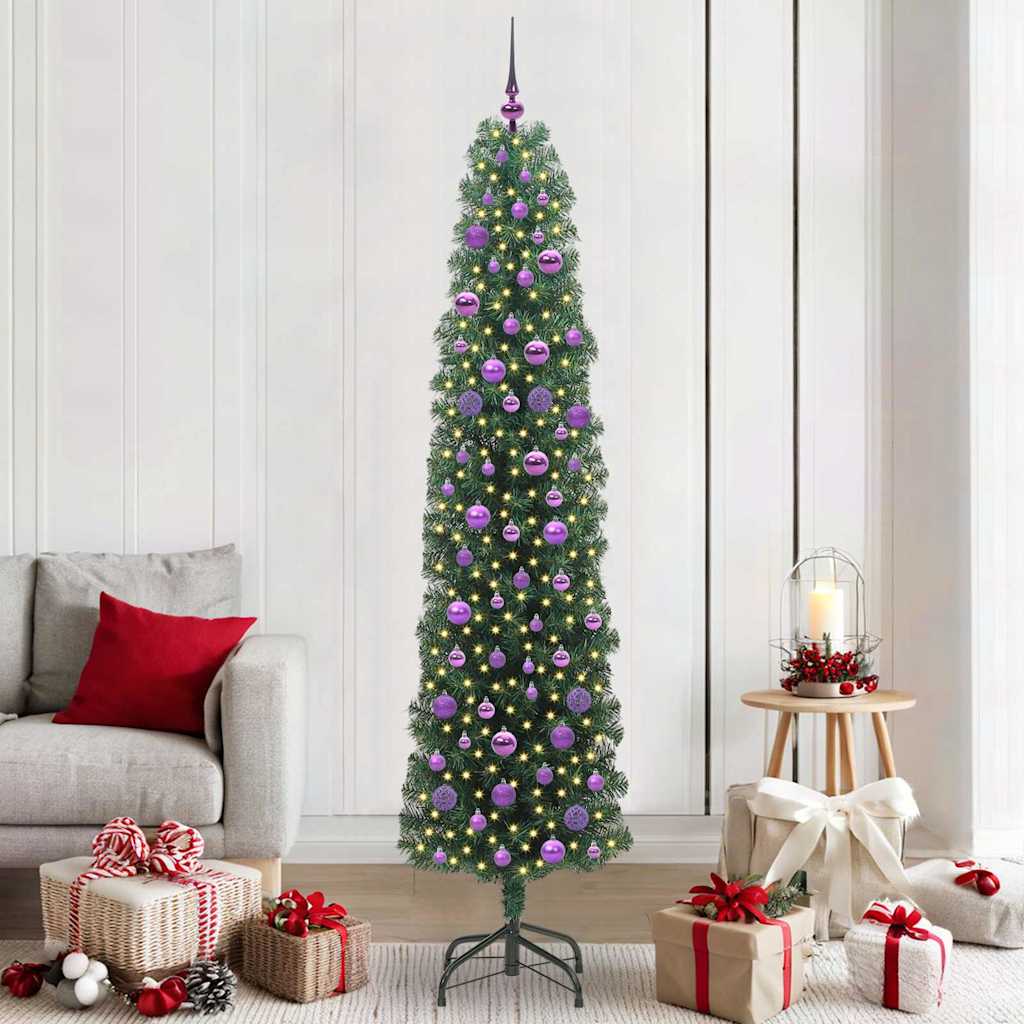 Artificial Christmas Tree Green 210 cm PVC, steel and plastic
