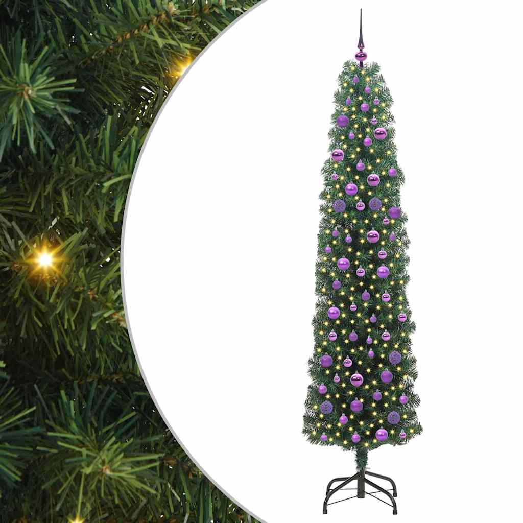 Artificial Christmas Tree Green 210 cm PVC, steel and plastic