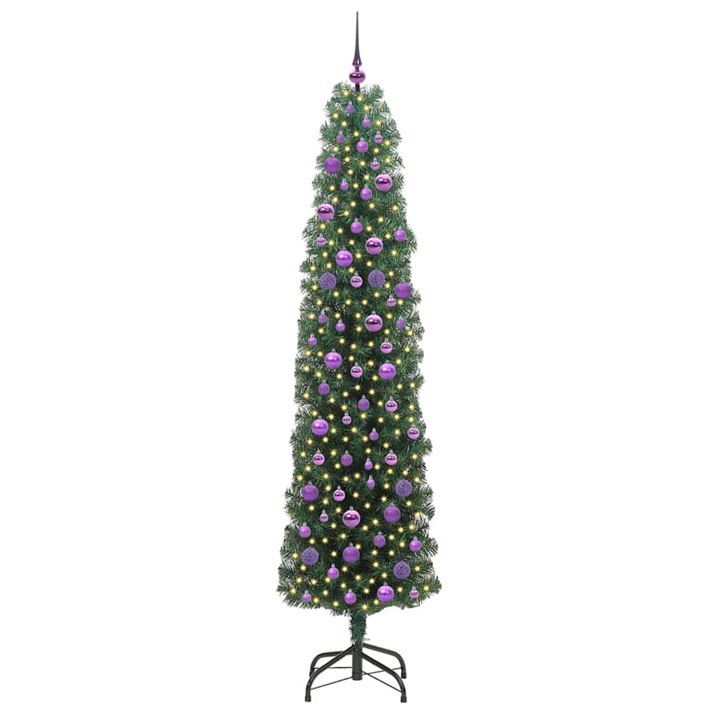 Artificial Christmas Tree Green 210 cm PVC, steel and plastic