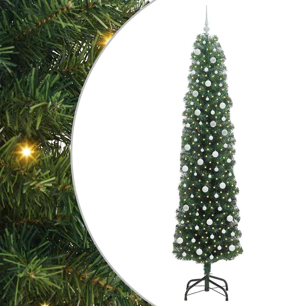 Dirbtinė Kalėdų eglutė su LED lemputėmis Žalia 240 cm