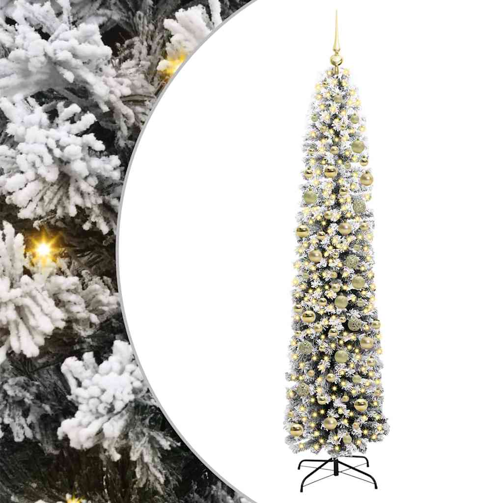 Dirbtinė Kalėdų eglutė Žalia ir balta 210 cm