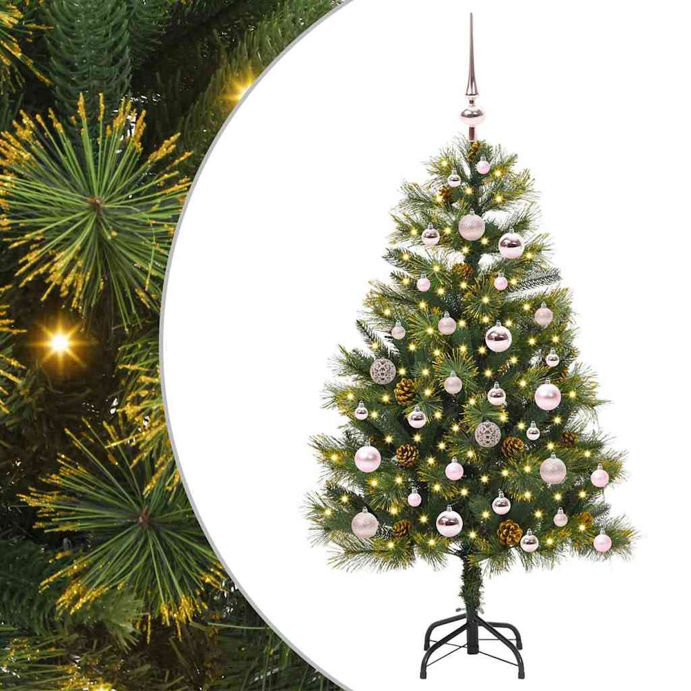 Dirbtinis sulankstomas kalėdų medis su kankorėžiais 120 cm