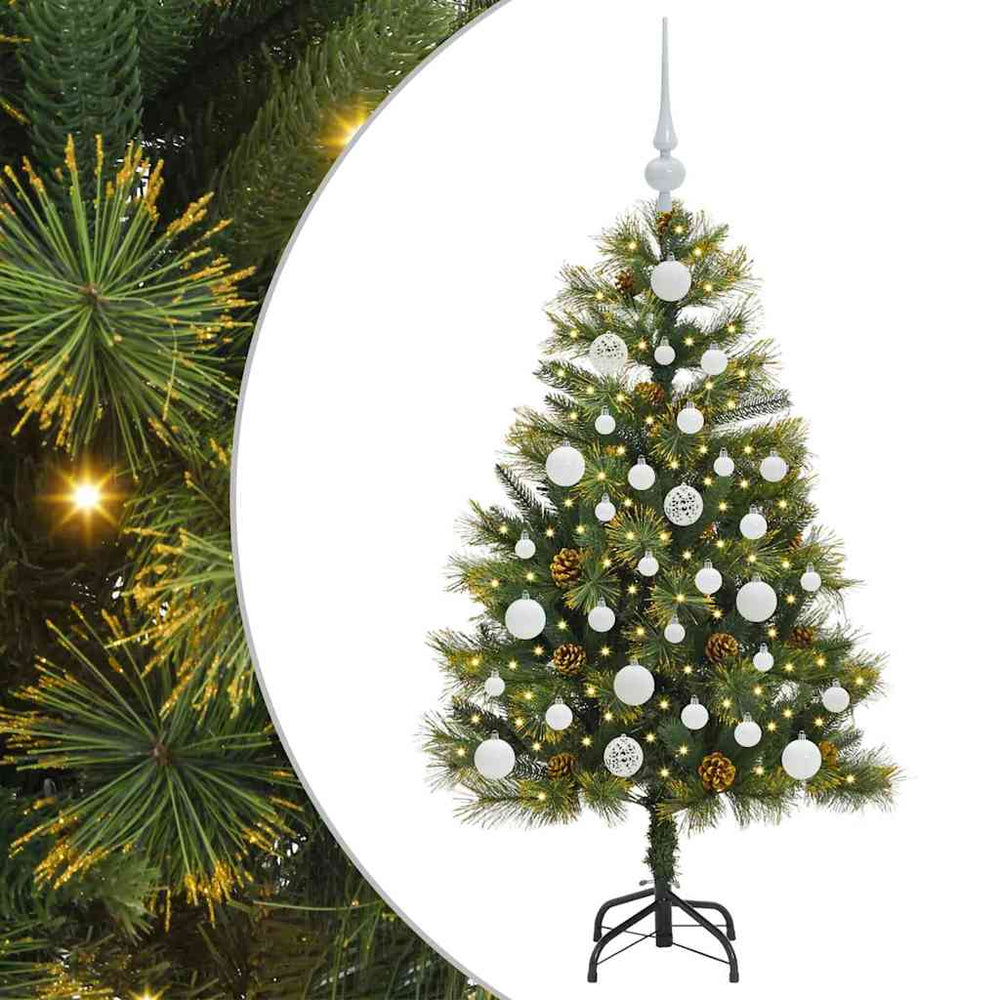 Dirbtinis sulankstomas kalėdų medis su kankorėžiais 120 cm
