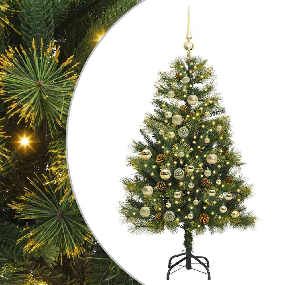 Dirbtinis sulankstomas kalėdų medis su kankorėžiais 120 cm