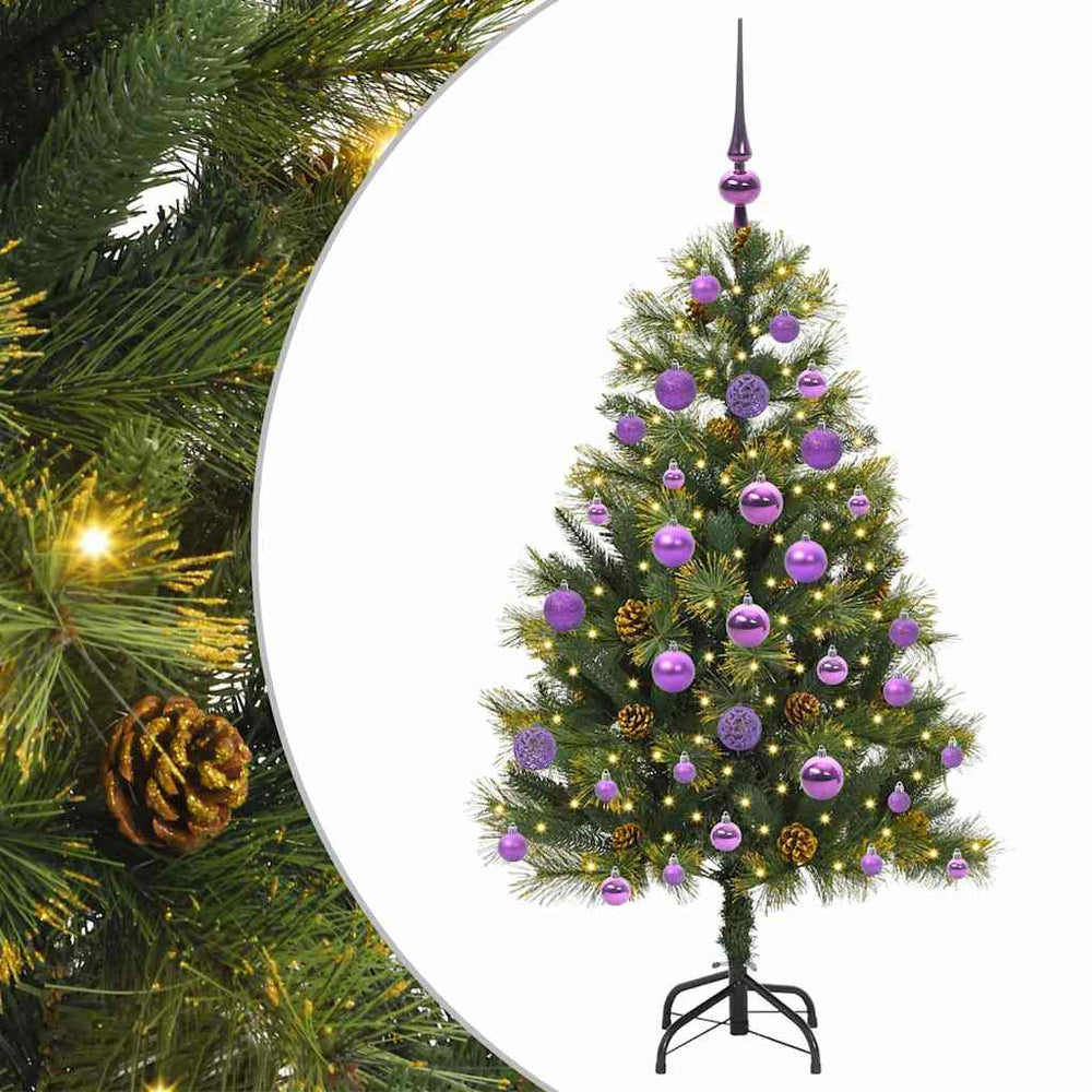 Dirbtinis sulankstomas kalėdų medis su kankorėžiais 120 cm