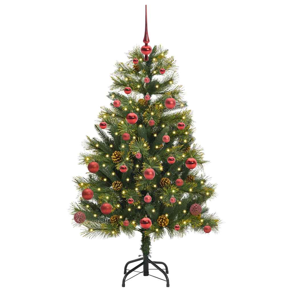 Artificial foldable Christmas tree NORDIC FROST, with pine cones 150 cm.