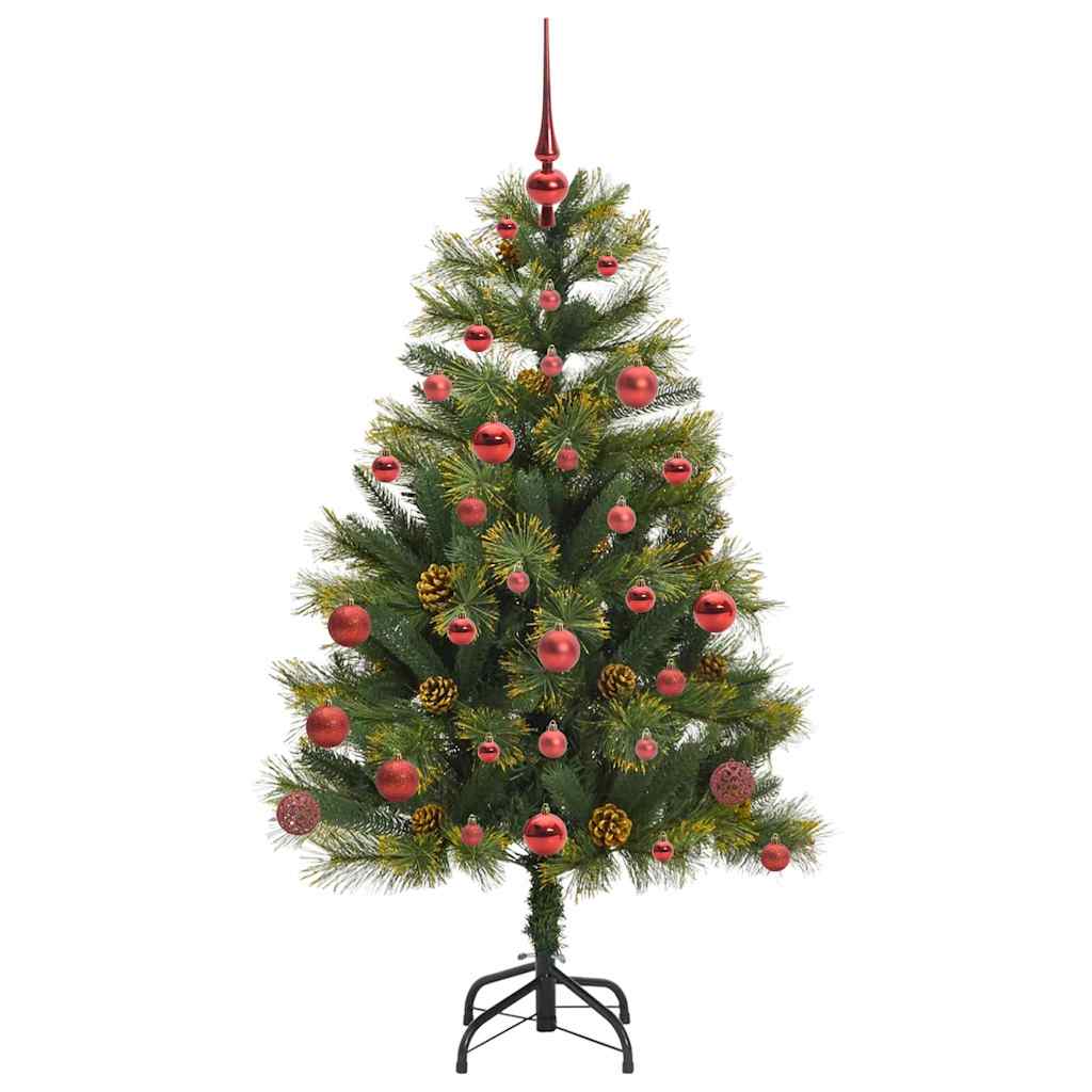 Artificial foldable Christmas tree NORDIC FROST, with pine cones 150 cm.