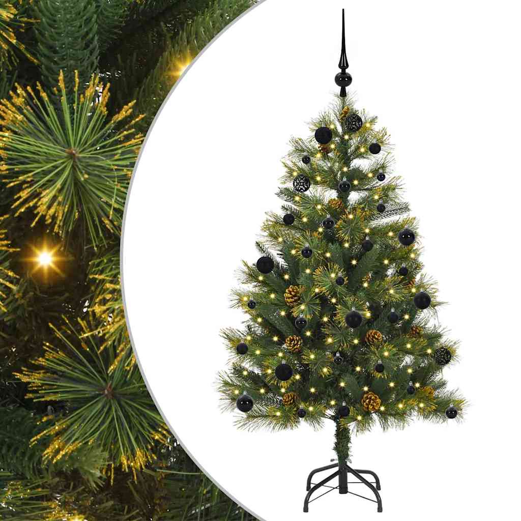 Mākslīgā saliekamā Ziemassvētku egle NORDIC FROST, ar čiekuriem 150 cm.