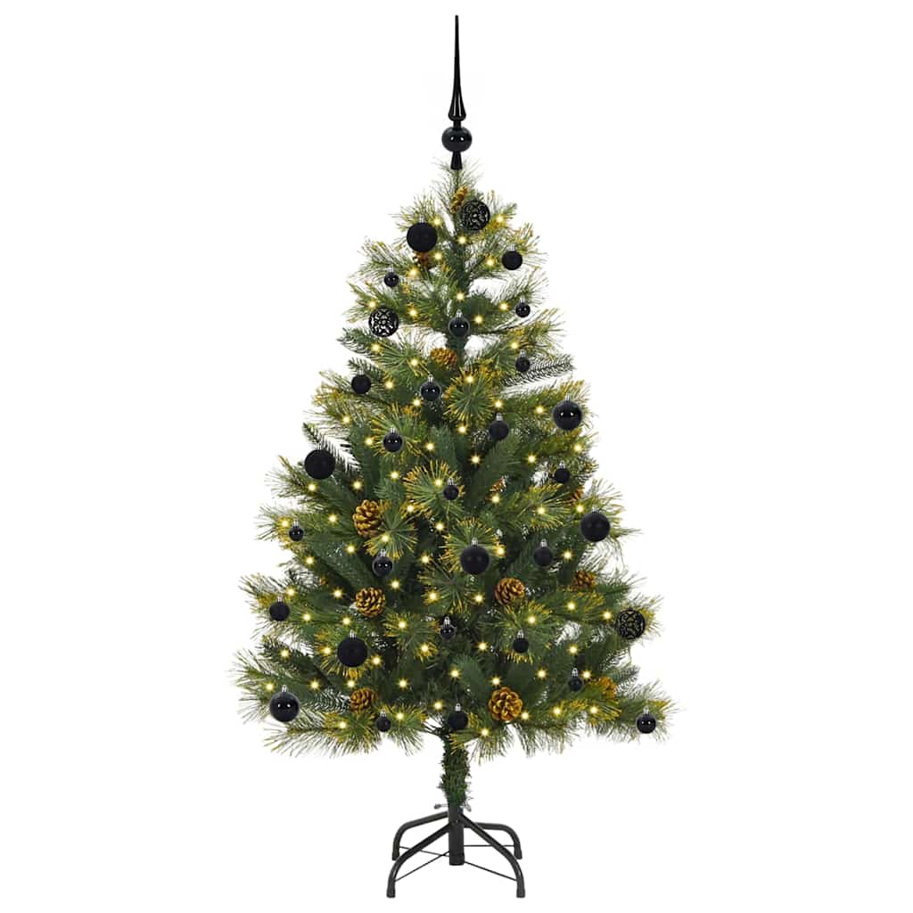 Mākslīgā saliekamā Ziemassvētku egle NORDIC FROST, ar čiekuriem 150 cm.