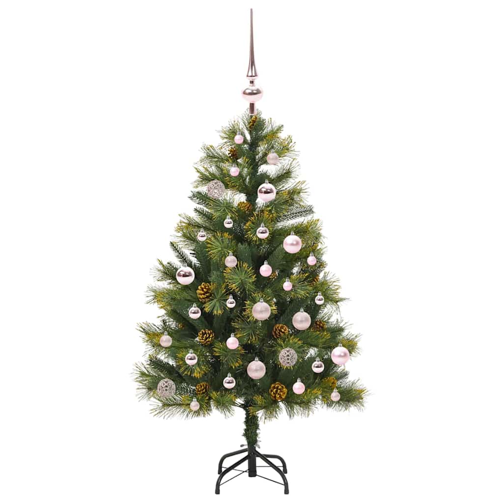 Mākslīgā saliekamā Ziemassvētku egle NORDIC FROST, ar čiekuriem 150 cm.