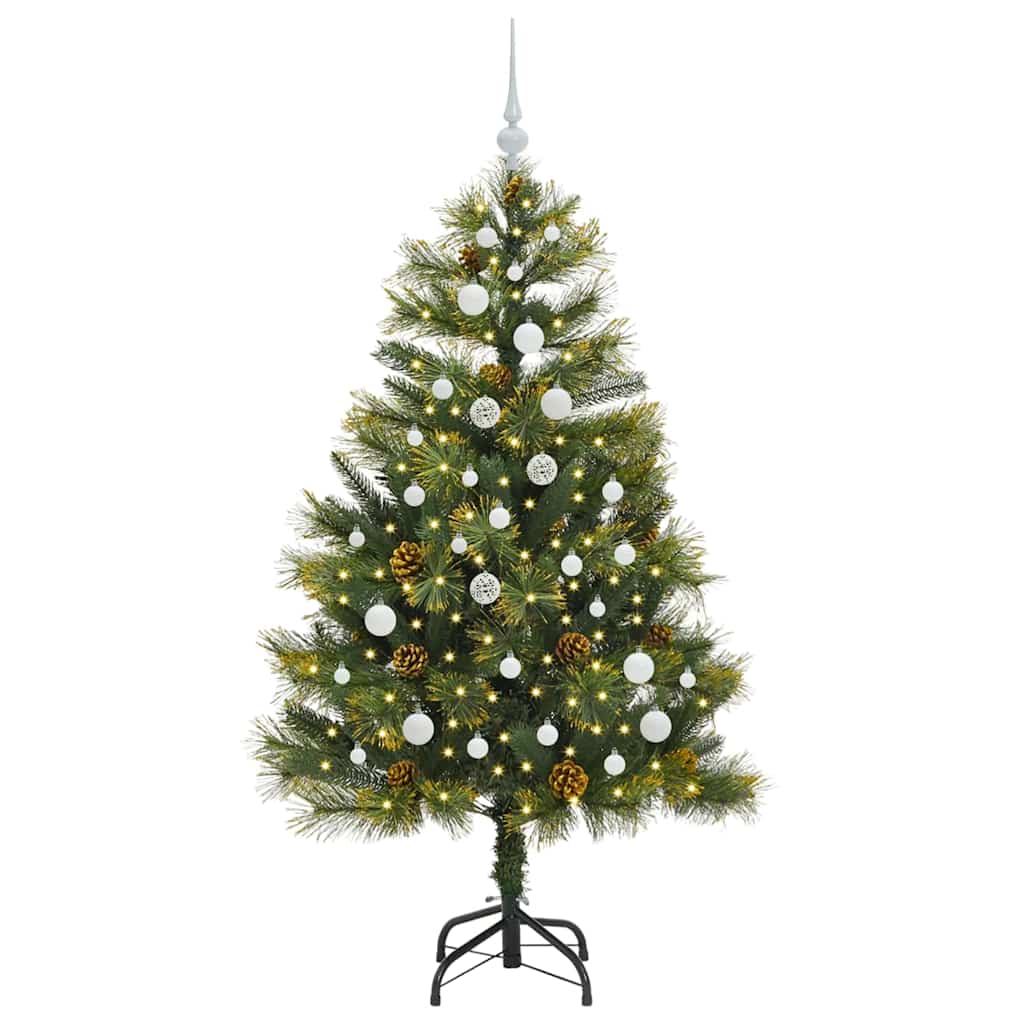 Mākslīgā saliekamā Ziemassvētku eglīte NORDIC FROST, ar čiekuriem, 150 cm.