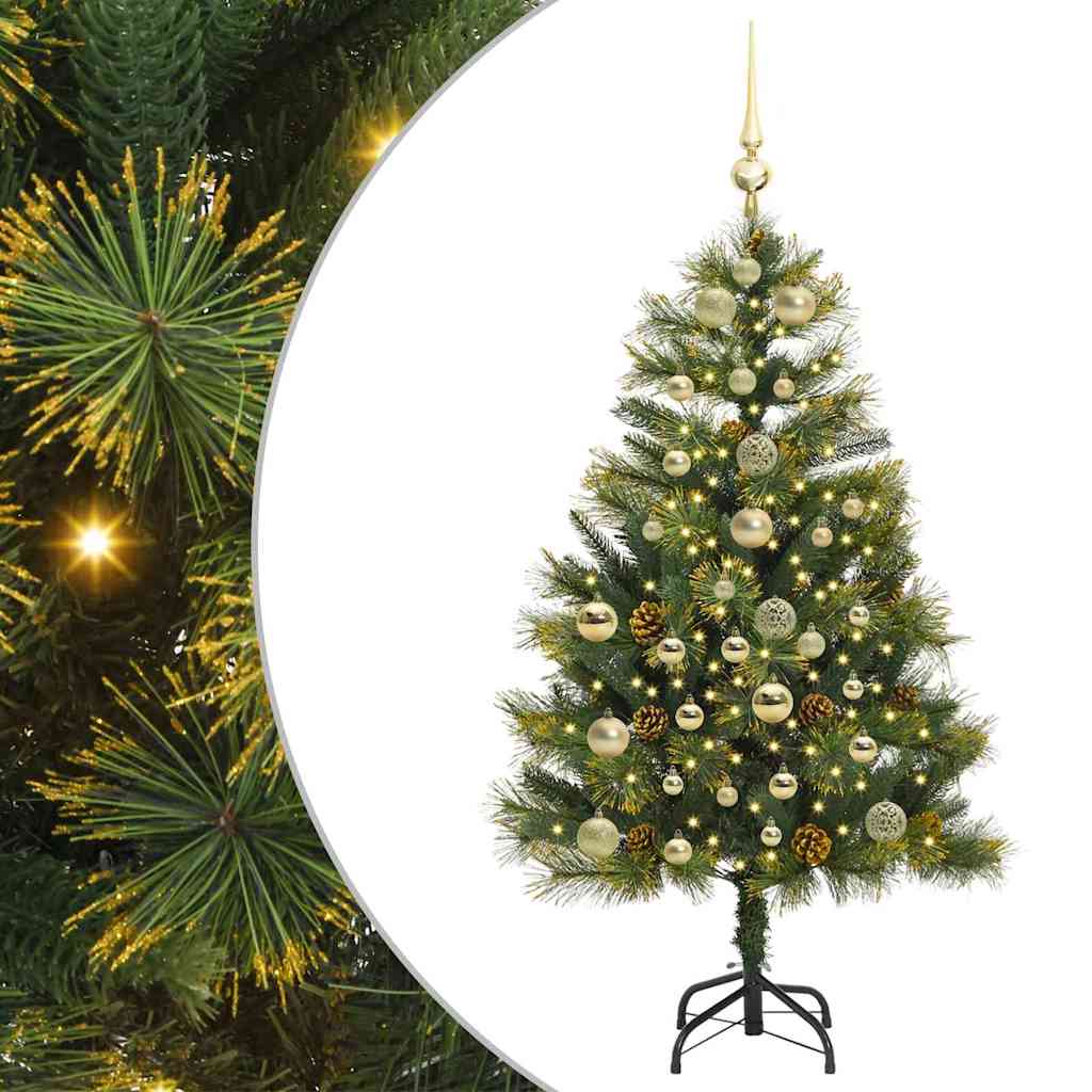 Artificial foldable Christmas tree NORDIC FROST, with pine cones 150 cm.