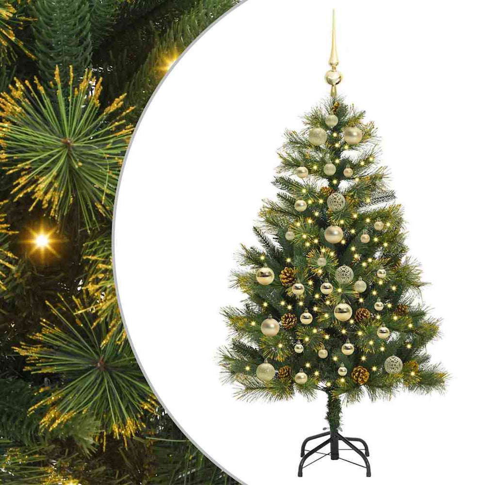 Artificial foldable Christmas tree NORDIC FROST, with pine cones 150 cm.