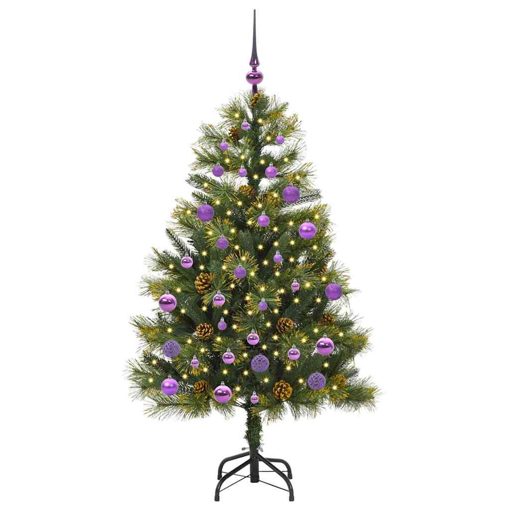 Mākslīgā saliekamā Ziemassvētku eglīte NORDIC FROST, ar čiekuriem, 150 cm.