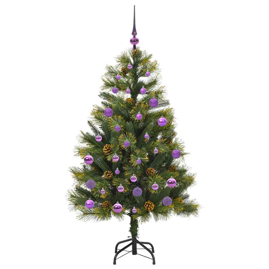 Mākslīgā saliekamā Ziemassvētku eglīte NORDIC FROST, ar čiekuriem, 150 cm.