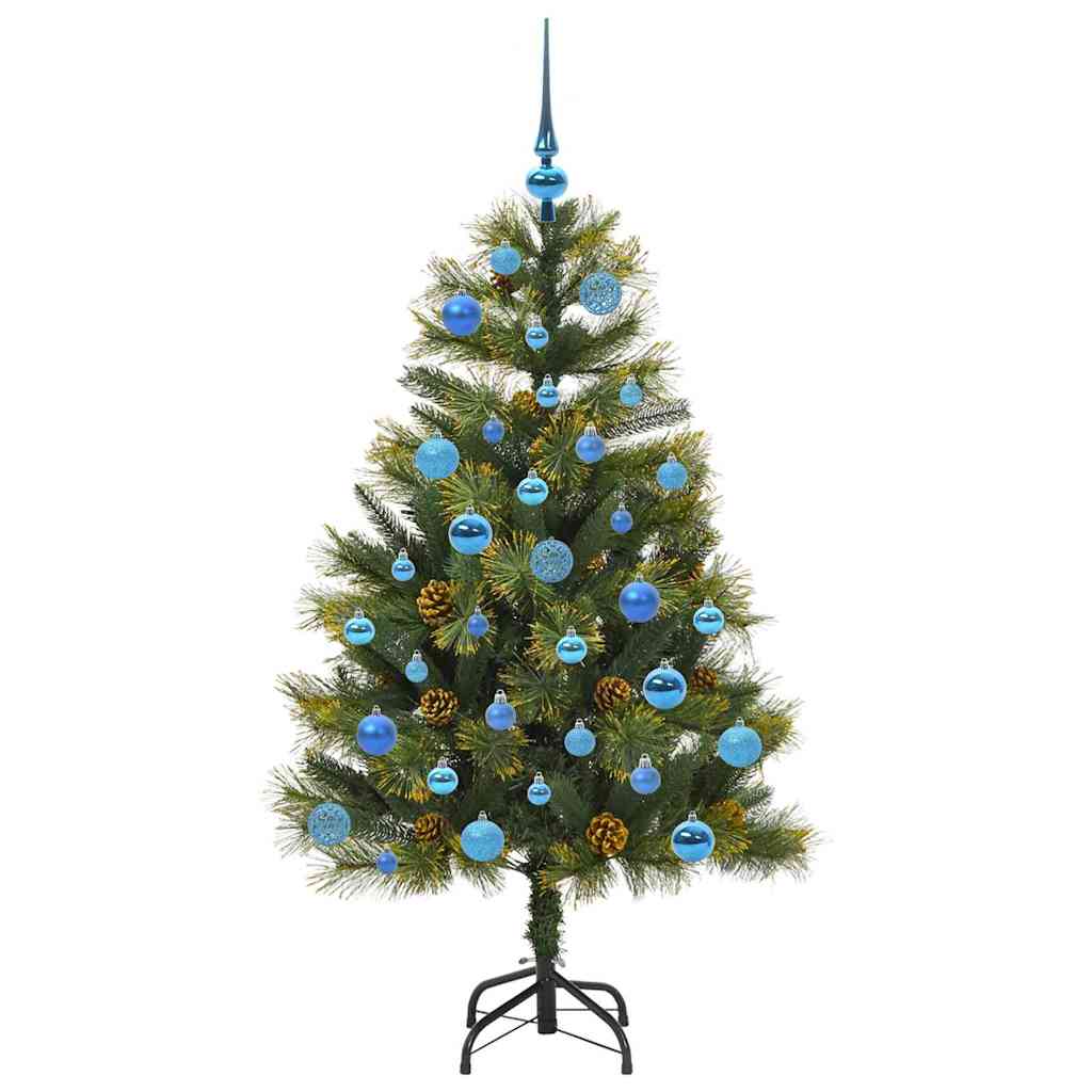 Dirbtinė sulankstomas kalėdų medis NORDIC FROST, su kankorėžiais 150 cm.
