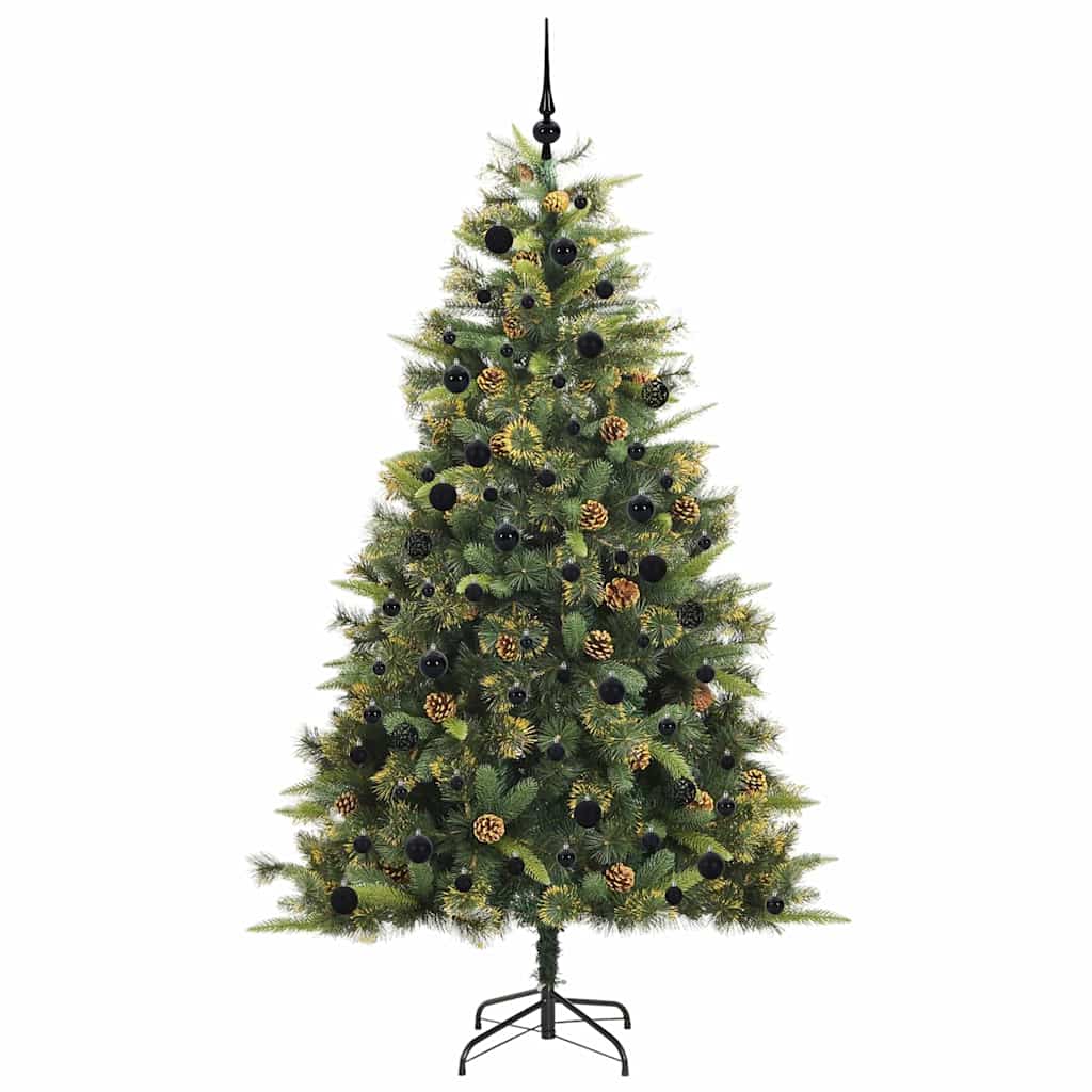 Dirbtinis sulankstomas kalėdų medis su kankorėžiais 240 cm