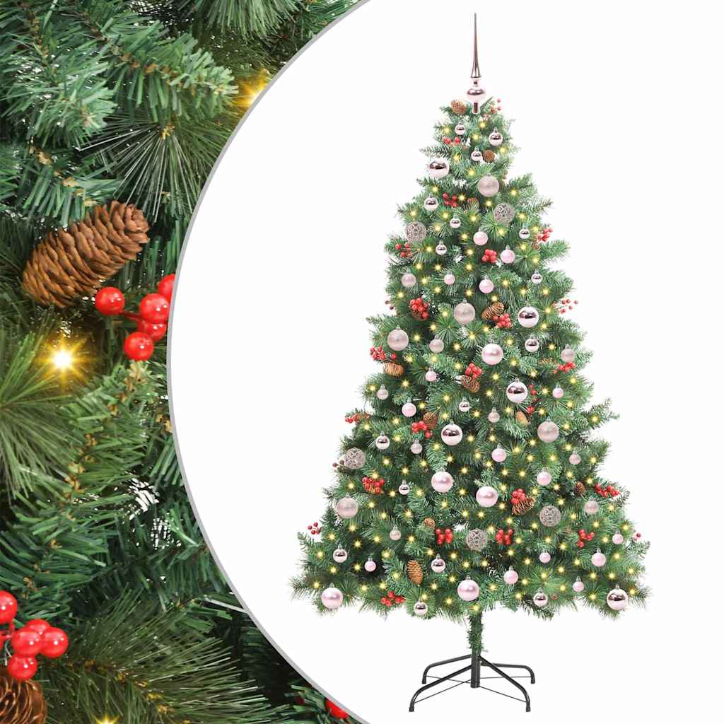 Dirbtinė Kalėdų eglutė 300 LED Šilta balta PVC ir metalas Žalia
