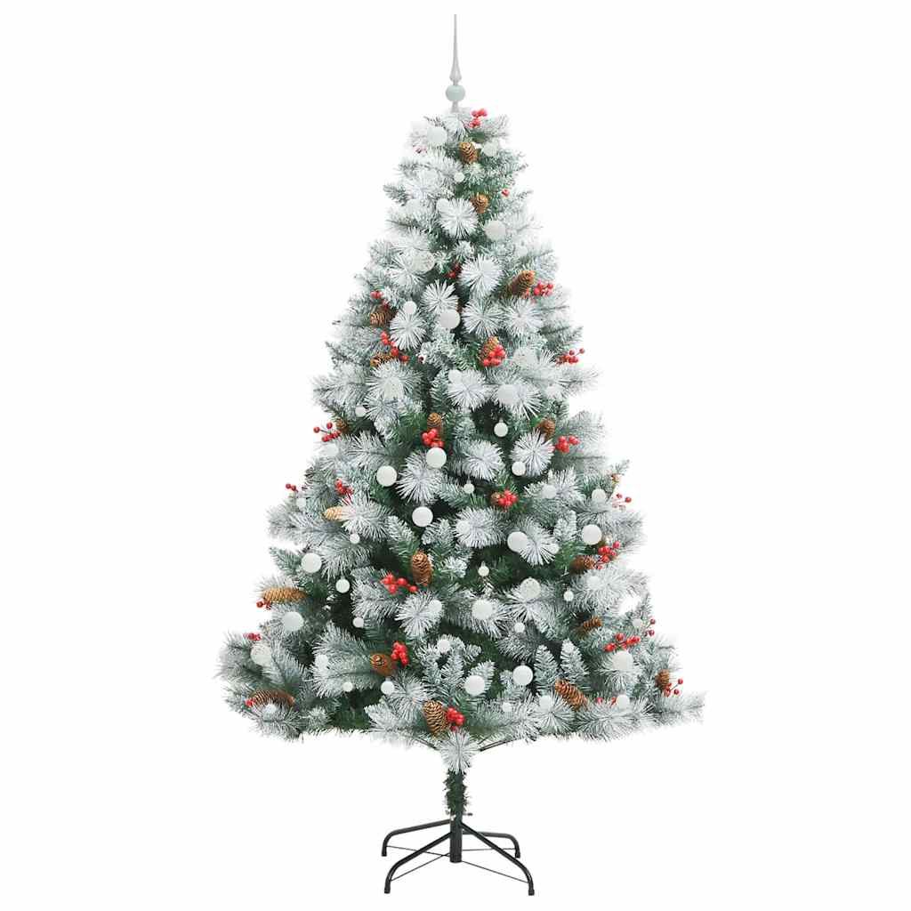 Dirbtinė Kalėdų eglutė su LED juostelėmis Žalia ir balta 240 cm