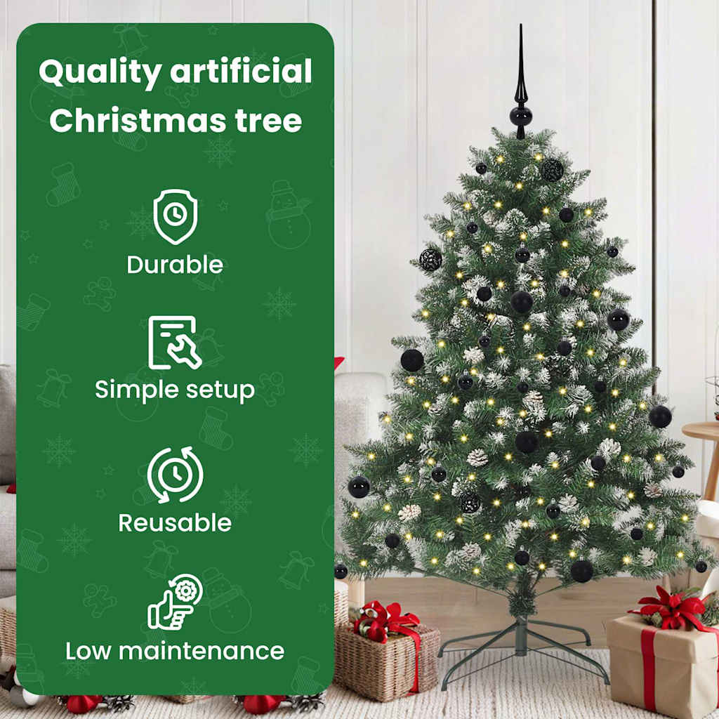Mākslīgā Ziemassvētku eglīte zaļa 150 cm PVC, plastmasa un tērauds