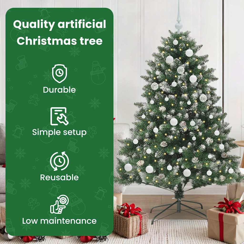 Mākslīgā Ziemassvētku eglīte zaļa 150 cm PVC, plastmasa un tērauds